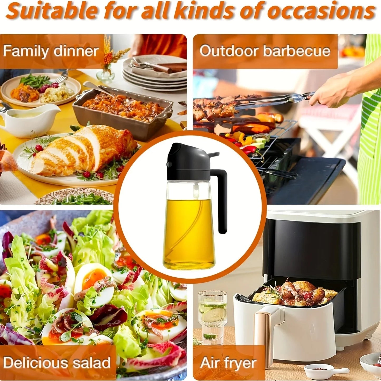 PureMist™ 2-in-1 Oil Sprayer & Dispenser (16oz / 470ml)